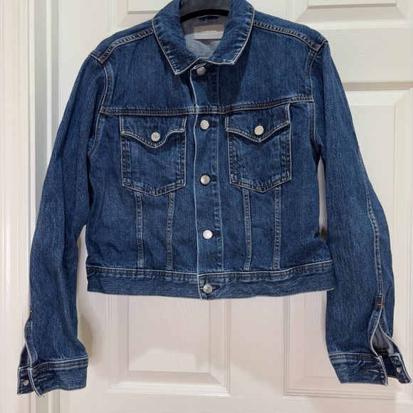 Everlane The Shrunken Denim Jacket Dark Indigo Wash Sz XL - Picture 5 of 12